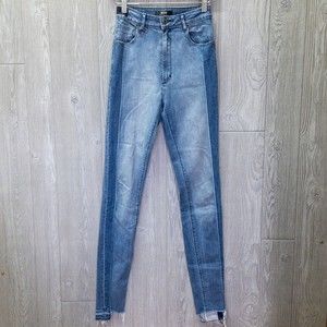 NEUW Marilyn High Rise‎ Skinny Jeans Light Wash Distressed Womens Sz 26/32 8